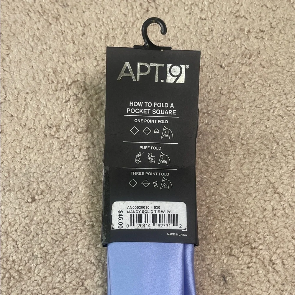 NWT Apt. 9 Sky Blue/Lavender Tie and Pocket Square Set - Picture 4 of 6